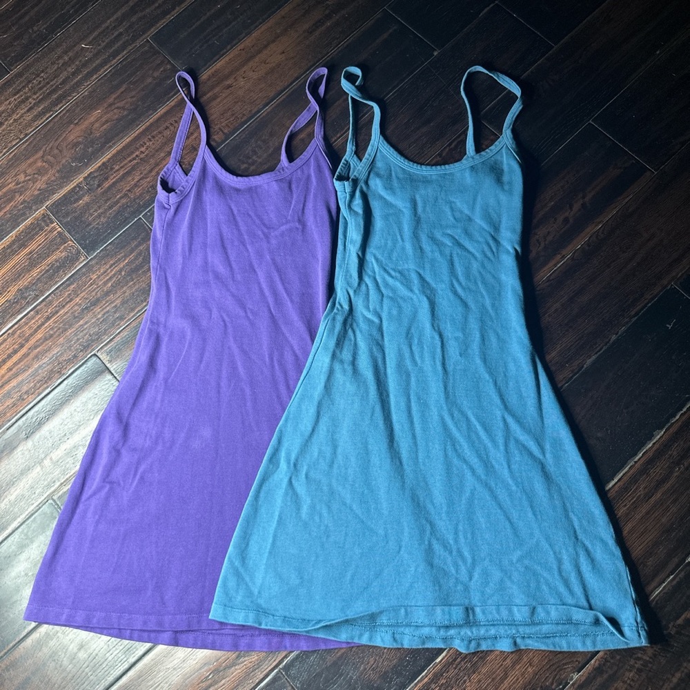 Spaghetti strap casual mini dress Los Angeles Apparel Cotton basic best seller